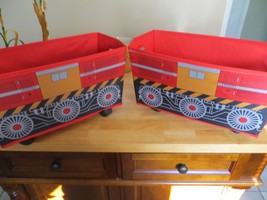 Set of 2 Canvas Rolling Train Car Storage Bins - £19.03 GBP