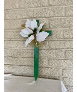 Christmas Cemetery Cross: Poinsettia grave flowers, Winter Grave Decoration - $36.37 CAD