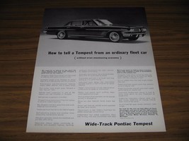 1963 Print Ad Wide-Track Pontiac Tempest Fleet Cars Pontiac,MI - $14.10