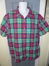 American Eagle Outfitters Vintage Fit SS Multi Colored Plaid Size 2XL Me... - £16.19 GBP