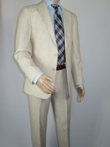 Men's ENZO Linen Spring Summer Suit Light Weight Breathable E58302-7 Natural image 9