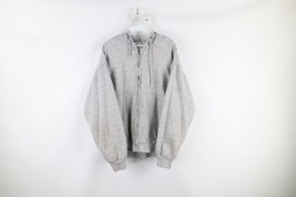 Vintage 90s Streetwear Mens XL Blank Thermal Waffle Knit Lined Full Zip Hoodie - £46.35 GBP