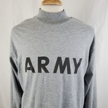 US Army Long Sleeve Mock Neck T-Shirt Large Gray Fitness Uniform IPFU Re... - $14.99