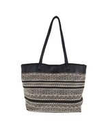 Elizabeth and James Parkwell Black/White Tote Bag Geometric Boho Pattern... - $46.12 CAD