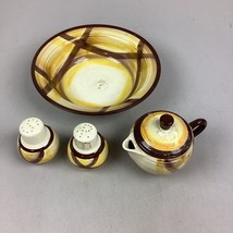 Vernon Kilns Vernonware Set of 4 - Bowl, Creamer, Salt N Pepper Shaker - $17.81