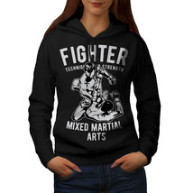 Wellcoda Fighter Martial Art Womens Hoodie, MMA Casual Hooded Sweatshirt - $36.36