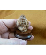 (tb-mon-6) tan Gorilla Tagua NUT palm figurine Bali detailed carving ape... - £34.57 GBP