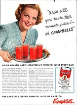 Original 1940 CAMPBELL&#39;S Vegetable Soup Kitchen Décor Ephemera 1940&#39;s Pr... - $24.11