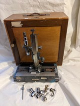 Griffin &amp; George Vernier Measuring Travel Microscope Accessories Wood Case - $593.99