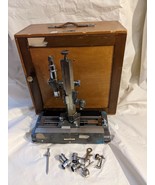 Griffin &amp; George Vernier Measuring Travel Microscope Accessories Wood Case - $593.99