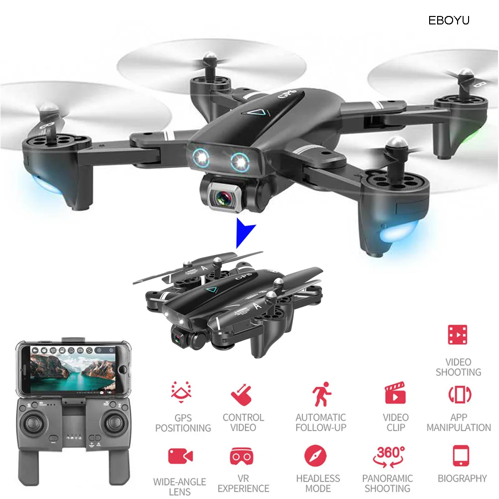 EBOYU S167 5G WiFi FPV 1080P Wide Angle HD Camera GPS Positioning Foldab... - £101.26 GBP+