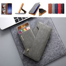 Magnetic Leather Wallet Case Flip Galaxy S24+ S23fe Note 10+ S10 A15 A25 A35 A55 - £41.28 GBP