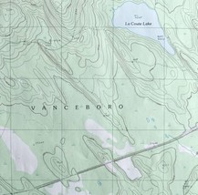 Map Vanceboro Maine NB USGS 1988 Topographic Geological 1:24000 27x22&quot; #1 TOPO13 - £35.82 GBP