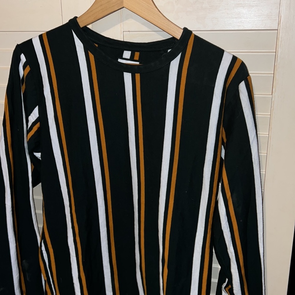 Denim and flower, striped long sleeve, top size extra large Item image 2