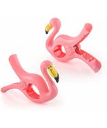 Flamingo Beach Towel Clips Jumbo Size for Beach Chair, Cruise Beach Patio, Pool  - $8.81