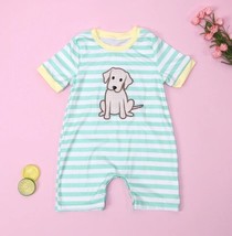 NEW Boutique Baby Boys Labrador Puppy Dog Short Sleeve Romper Jumpsuit - £12.84 GBP