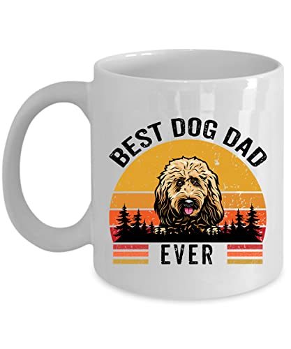 Best Dog Dad Ever Goldendoodle Coffee Mug 15oz Ceramic Gift For Dogs Lover, Vint