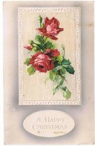 Holiday Postcard Happy Christmas Roses 1909 - £1.74 GBP