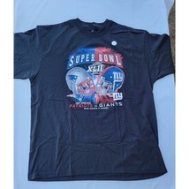 Super Bowl 2008 XLII Shirt XLarge Black Tee Reebok Patriots Giants NFL F... - $27.61