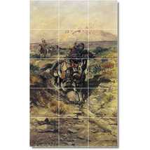 Charles Russell Native American Painting Ceramic Tile Mural P07796 - £119.53 GBP+