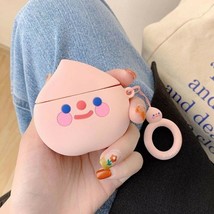 Cartoon Silicone Protective Case PEACH W/Keychain For AirPod AirPods 1 2 - £4.68 GBP
