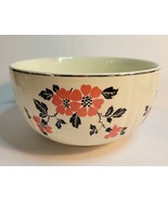 Hall&#39;s Superior Kitchenware Red Poppy/Black Leaves 7.25&quot; Mixing Bowl - $34.30 CAD