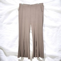 White Birch Taupe Ribbed Wide Leg Palazzo Pants Elastic Waist Comfort 3X Beige - $18.69