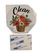 Christmas Poinsettias Bouquet Dishwasher Clean / Dirty Magnet w/ Extra Magnet - £5.54 GBP