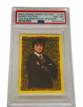 Harry Potter Trading Card Sticker 2001 Panini PSA 8 Wizard #194 Radcliffe Yellow - £740.79 GBP