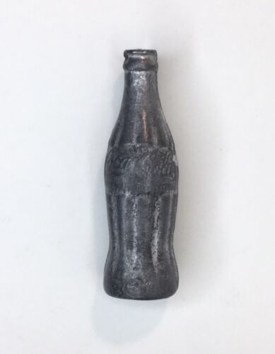 Vintage Miniature Coca Cola Soda Pop Bottle Solid Metal 1.5" - £8.64 GBP