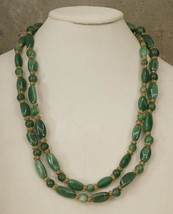 Vintage Artisan Jewelry Chinese Nephrite Jade Hand Knotted Beaded Necklace 50&quot; - £57.98 GBP