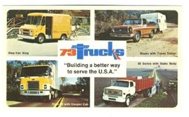 1973 Chevrolet Trucks Advertising Postcard Step Van Titan 90 Stake Body 60  - $11.88