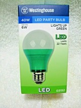 WESTINGHOUSE LED GREEN 40 Watt Party Bulb Uses Only 5 Watts Of Power-Med... - £11.93 GBP