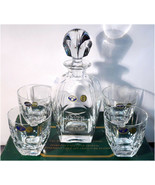 NIB BOHEMIA 24% Lead Crystal FJORD 5pc. Decanter Set - Raven Crest Golf ... - $109.56