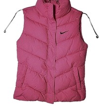 Nike Girls M Medium Puffer Polyester Filled Pink Star Spotted Full Zip Vest - $44.40
