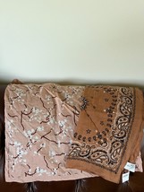 Lot of Brown Black &amp; White Paisley &amp; Peach w White Cherry Blossoms Cotto... - £7.84 GBP