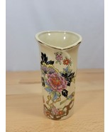 Vintage Japanese Ceramic Beautiful Shibata 6” Vase - Flowers Birds Gold Rim - £12.05 GBP