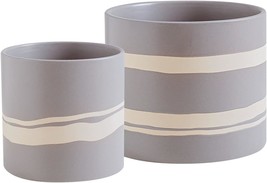 Nihow Modern Ceramic Plant Pot, Semi-Matte Gray, 5 7-Inch Flower Pot For All - $37.18