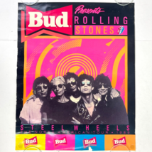 Rolling Stones Steel Wheels 1989 Budweiser Vtg Promo Poster 15x19 Jagger Watts - £15.18 GBP
