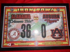 Very &quot;Rare&quot; Framed Print 2008 IRON BOWL Alabama 36 Auburn 0 ...Nov.29,2008 - £23.41 GBP
