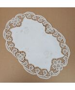 Vintage Embroidery Table Runner Oval Dresser Doily Beige 16x11 Inch - €10,38 EUR Vintage Embroidery Table Runner Oval Dresser Doily Beige 16x11 Inch - €10,38 EUR