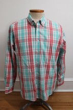 Charleston Threads L Blue Pink Plaid Long Sleeve Button-Up Shirt - $24.70