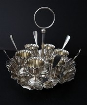 WMF Art Dec0 c1920 SP 6 x Egg Set With Spoons and Tray - $346.75