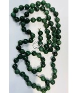 TWO ANTIQUE Green Jade 10mm Bead 18” Connecting Necklaces to 36” 14K Clasps - £78.34 GBP