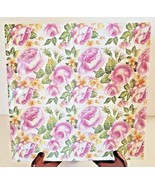 Art Tile Staffordshire Tilecrafts England Pink Roses and Green Leaves 7 ... - $41.03 CAD