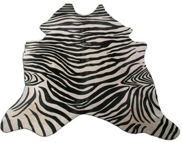 Zebra Print Cowhide Rug Size: 7&#39; X 6&#39; Upholstery Zebra Cowhide Rug K-244 - £187.50 GBP