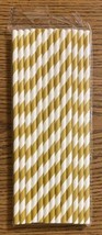 Gold And White Stripe Paper Straws. Party Straws. Drinking Straws. 25 ct - $2.49