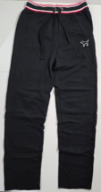 Victorias Secret PINK Sweatpants Small Black and Red w/ Dog Drawstring NWT - $44.99