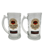 Bacardi Oakheart Rum Mugs Set of 2 Dimpled Glass Steins Bar Party Beer C... - £11.54 GBP