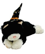 Gund Halloween Tuxedo Cat Plush Witch Hat Liquorice Black White 3205590 - $21.49